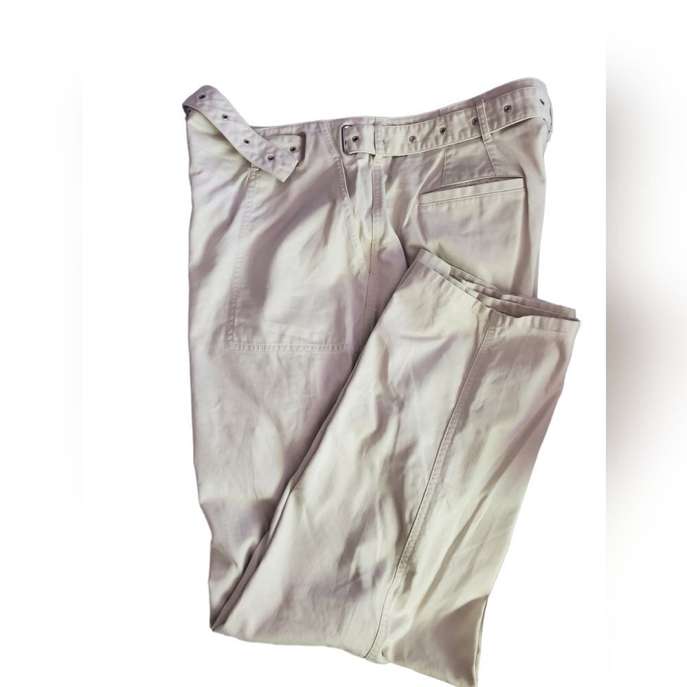 LAUREN JEANS cream belted baby corduroys 16W